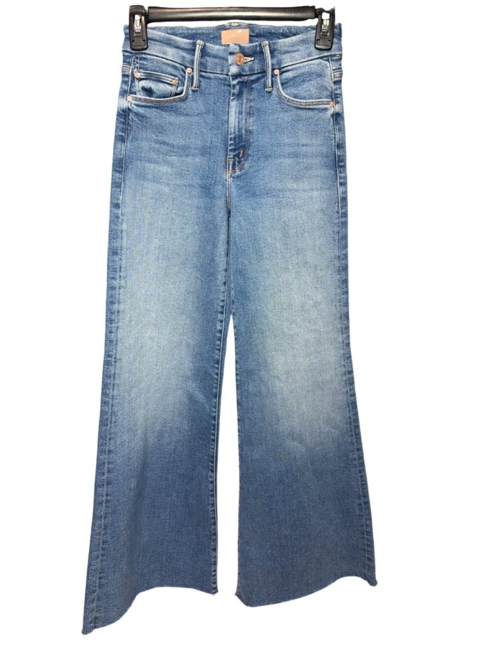 NWT MOTHER The Roller Fray Fan Favorite Wide Leg Jeans Size 23 MSRP $258 - Picture 3 of 8